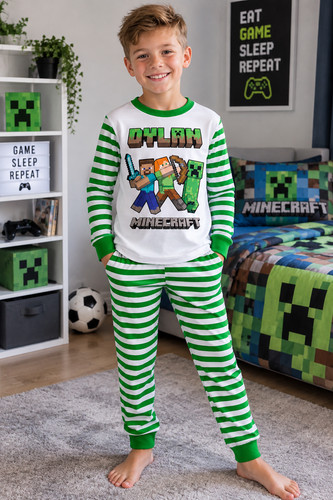 Personalised minecraft pyjamas - personalised,
