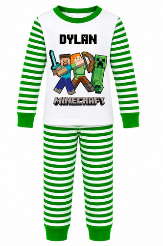 Personalised minecraft pyjamas - minecraft,