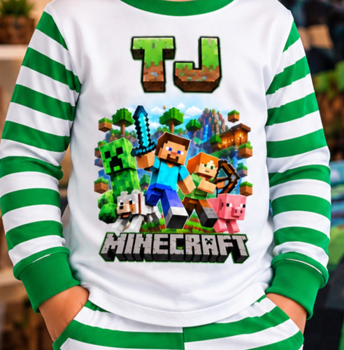 Personalised minecraft pyjamas - personalised,
